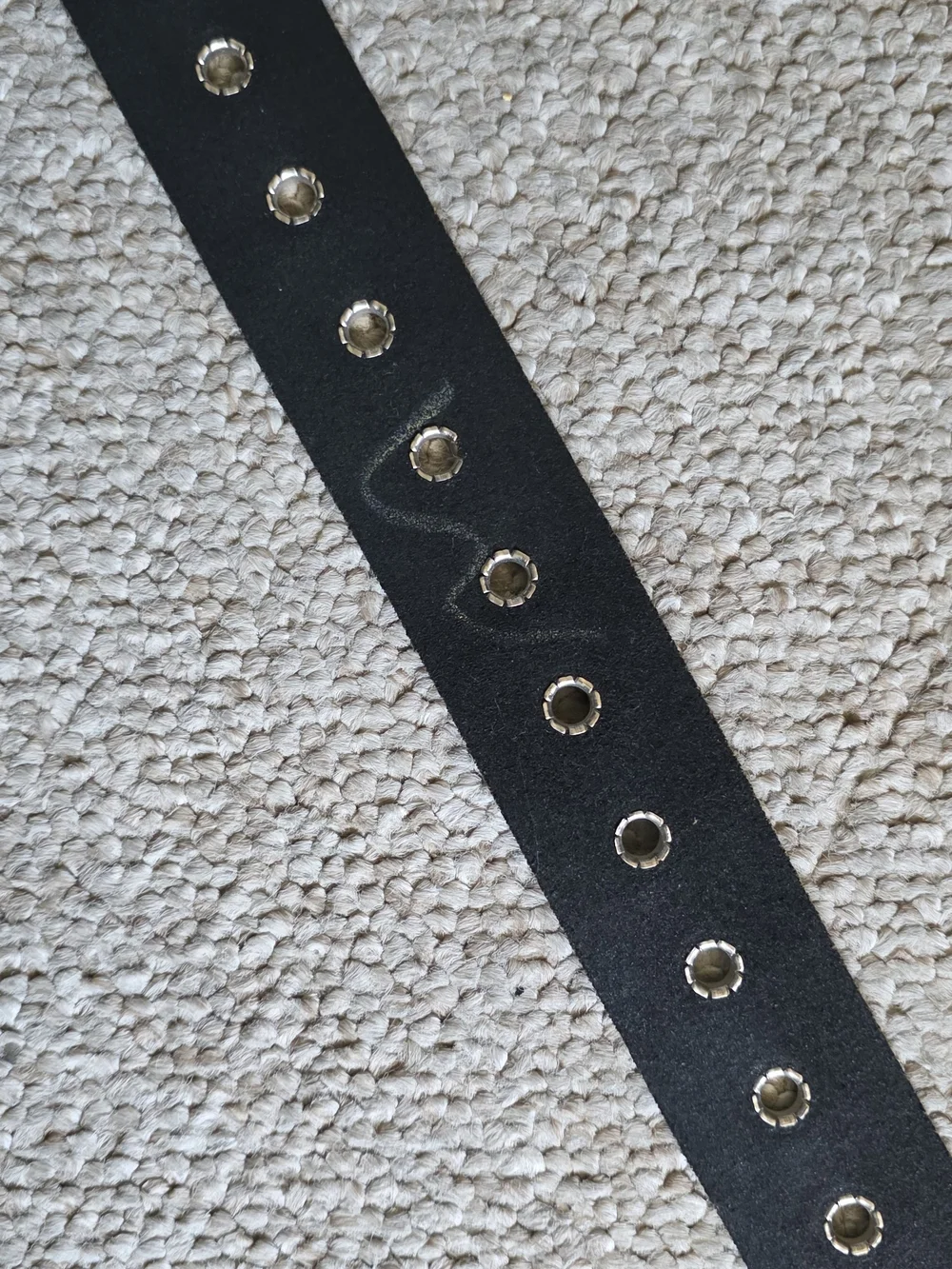 Vintage Genuine Leather Black Punk Rock Womens Belt